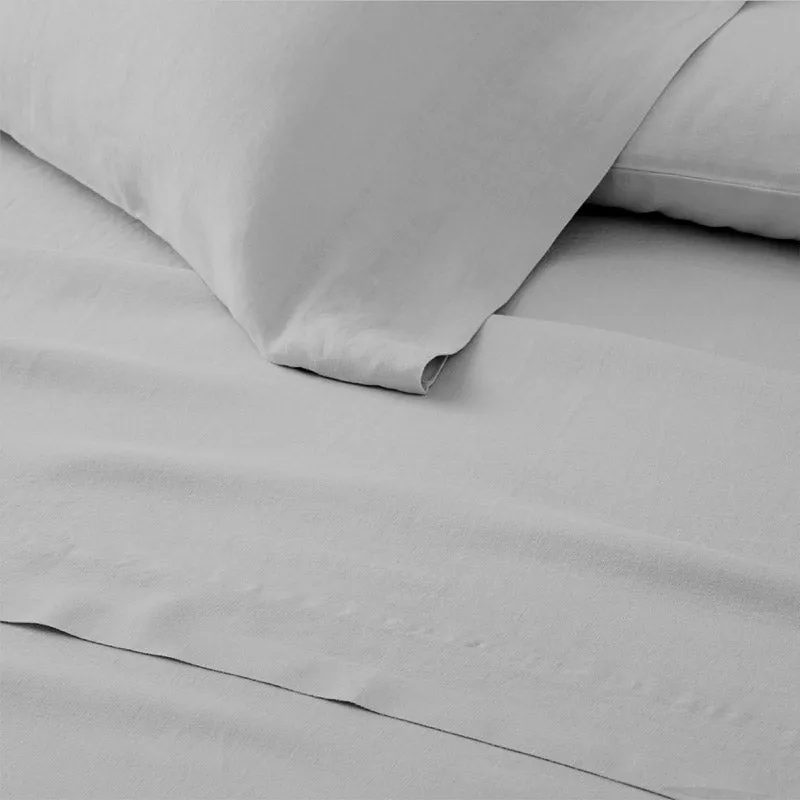 Sofia 100% Cotton Satin Weave Solid Bedsheet - Light Grey - 400 TC media 3