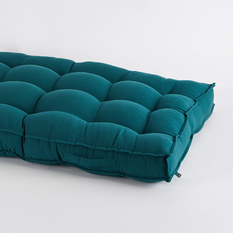 Plushport Solid Cotton Floor Cushion (Dark Teal) - Set Of Two media 3