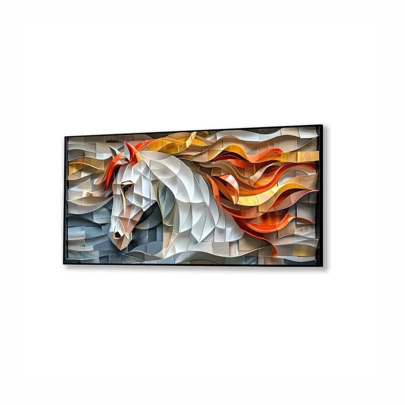 Celestial Stallion Horse Canvas Wall Painting With Frame media 4