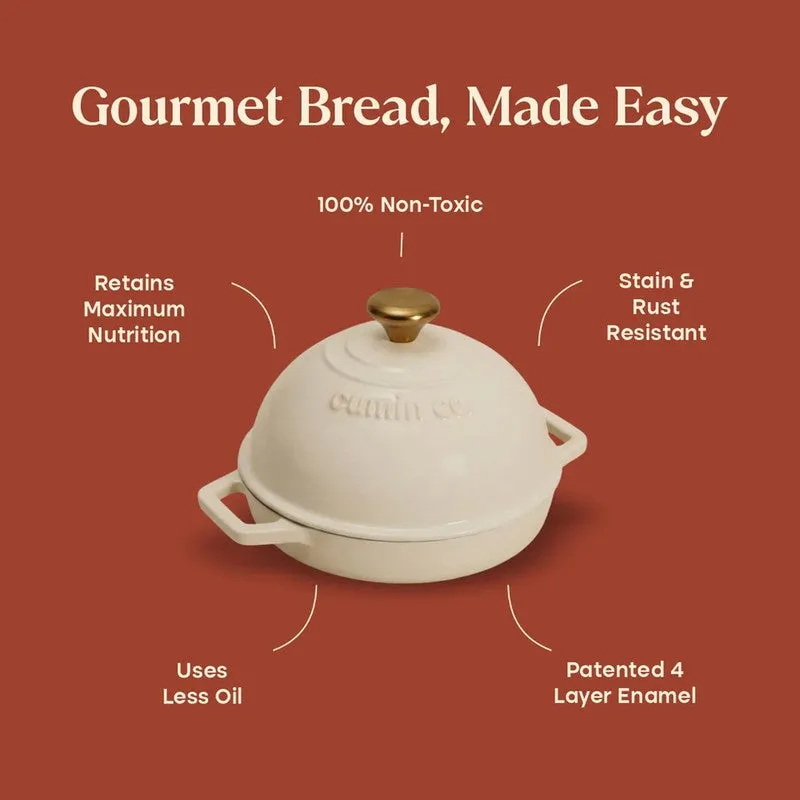 Cumin Co Enamel Cast Iron Bread Oven (White) - 1000 mL media 7