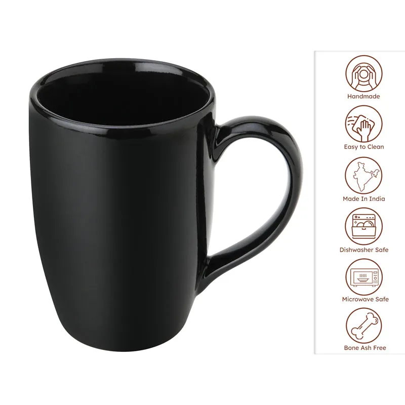 Kopi Ceramic Coffee Mug (Black/350 mL Each) - Set Of Six media 6