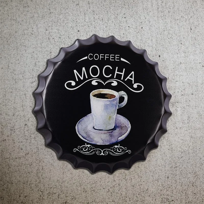 Mocha Plus Bottle Cap Metal Wall Accent media 1