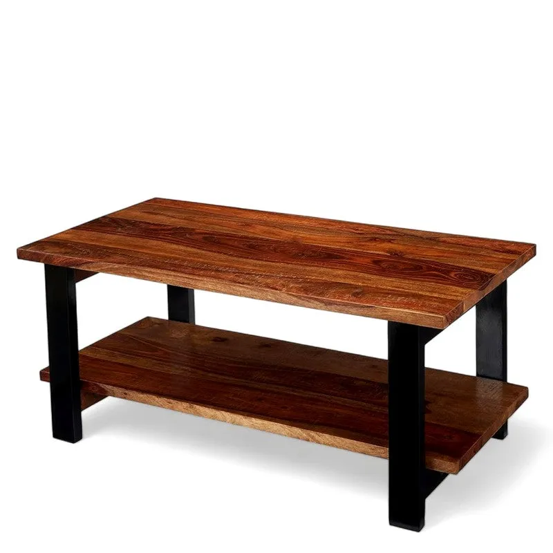 Xirox Sheesham Wooden Center Table - Brown,Black media 3