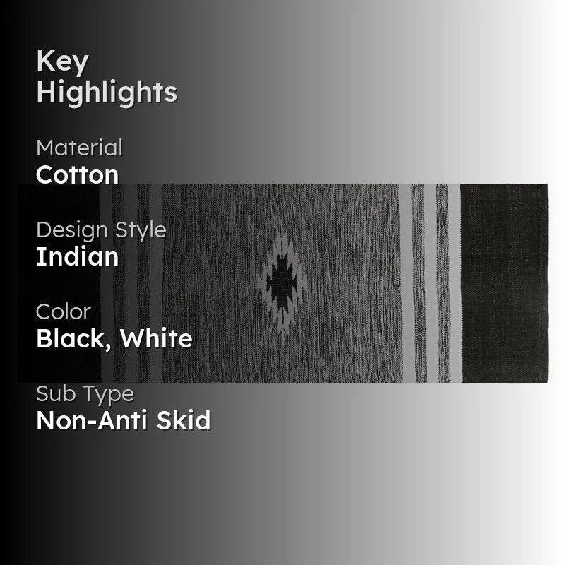 Decoria Cotton Runner Rug - Black media 2