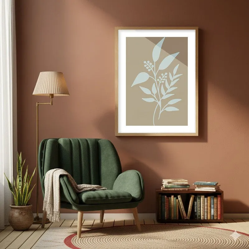 Arctic Sage Canvas Wall Painting With Brown Frame media 6