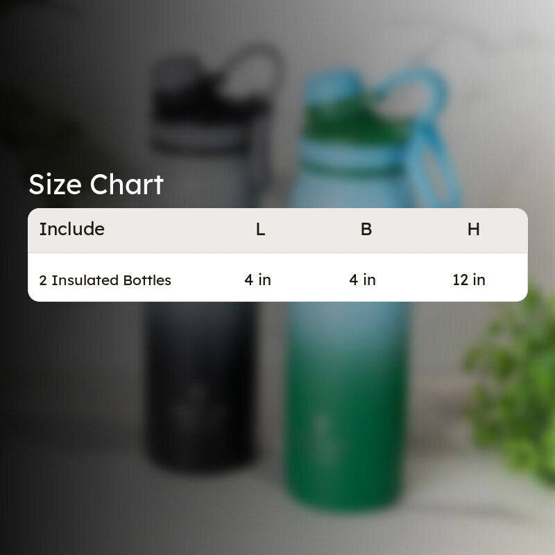 Serene Sip Hot & Cold Thermos Water Bottle (Black & Green, 800 mL Each) - Set Of Two media 6
