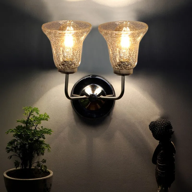 Crystal Flare Dual Shade Glass Wall Lamp media 5