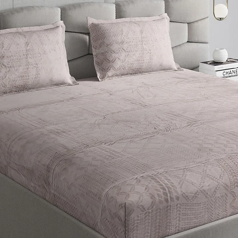 Monte Carlo Color Drift Bedsheet (Light Brown) - 280 GSM media 3