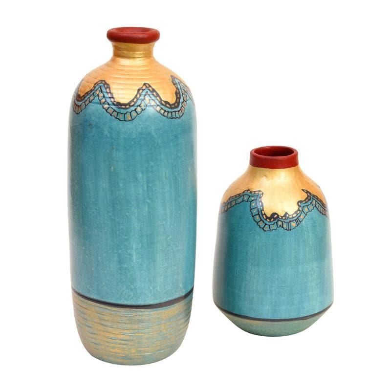 Pickora Tribal Terracotta Vase - Set Of Two media 3