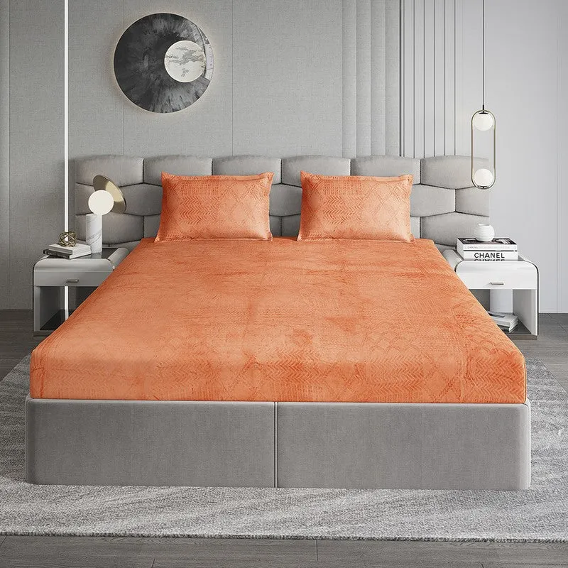 Monte Carlo MuseWeave Bedsheet (Orange) - 280 GSM media 1
