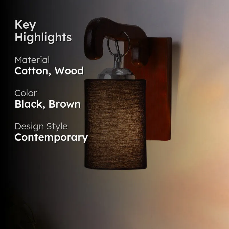 Klarion Wooden Wall Lamp - Black media 2