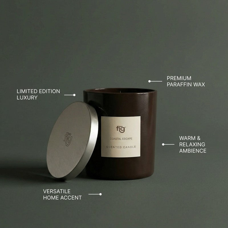 Fig Living Coastal Escape Scented Candle - Mandarin Orange, Jasmine, Musk & Sandalwood media 7