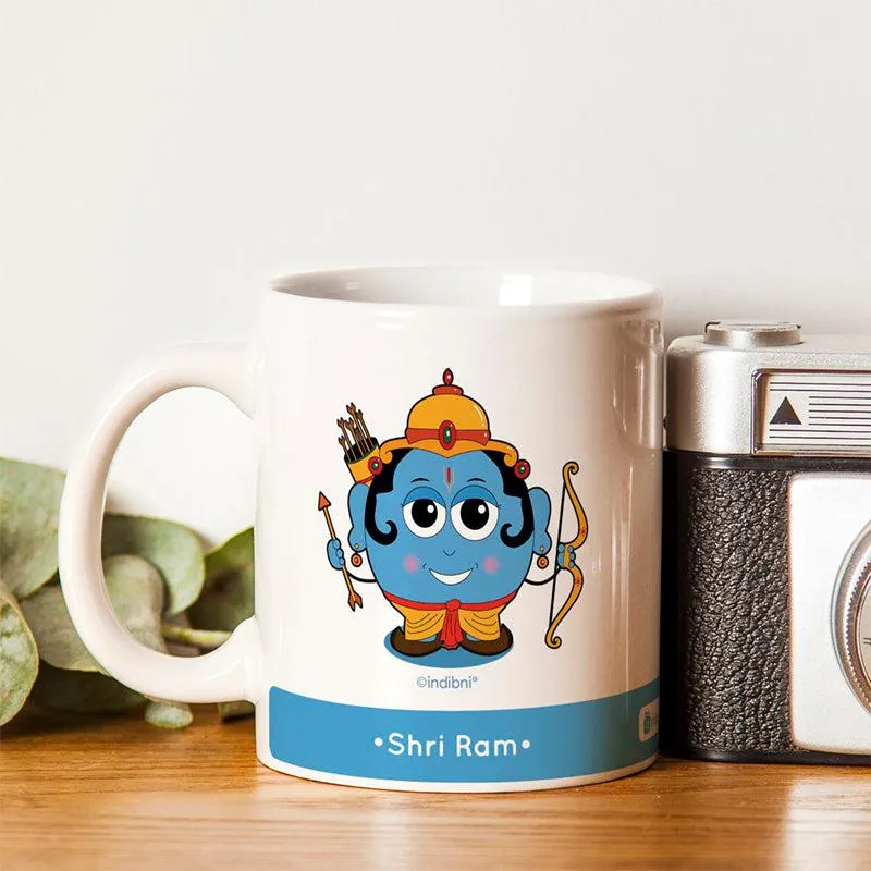 Whimsy Cute Sri Ram Ceramic Coffee Mug - 300 mL media 1