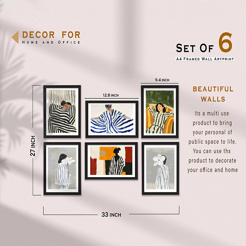 Elegance Of Stripes Wall Art - Set Of Six media 6