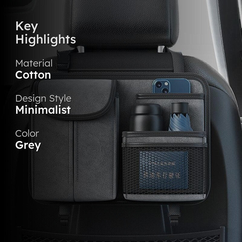 Seat Neat Oxford Fabric Car Seat Organizer - Light Grey media 2