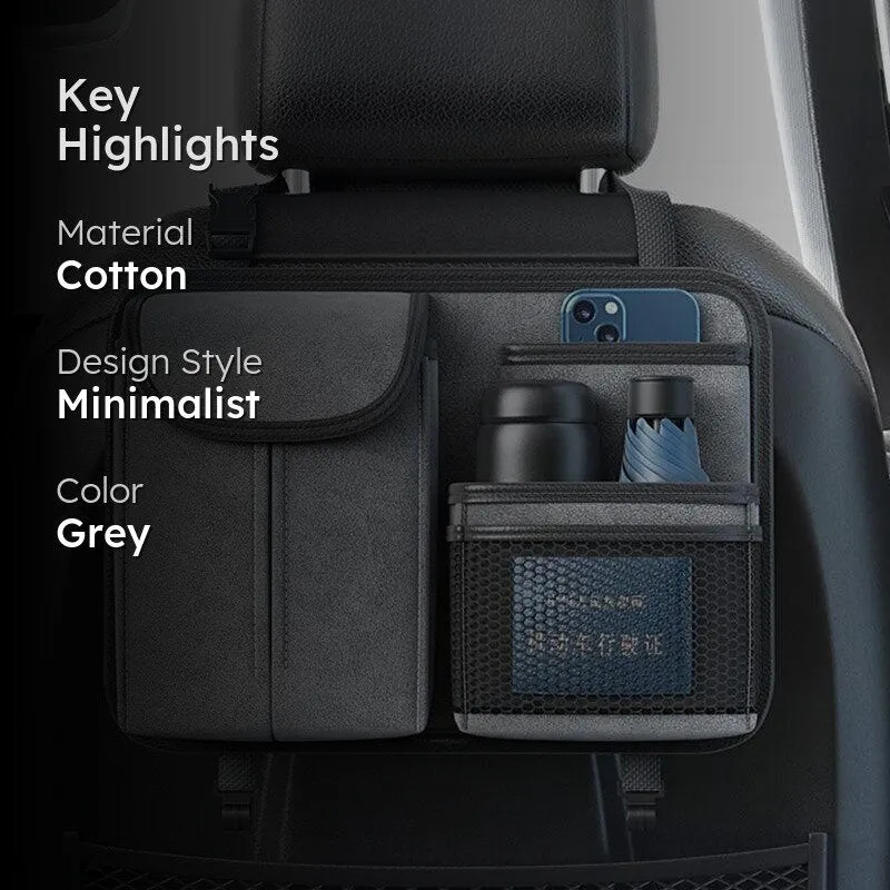 Seat Neat Oxford Fabric Car Seat Organizer - Light Grey media 2
