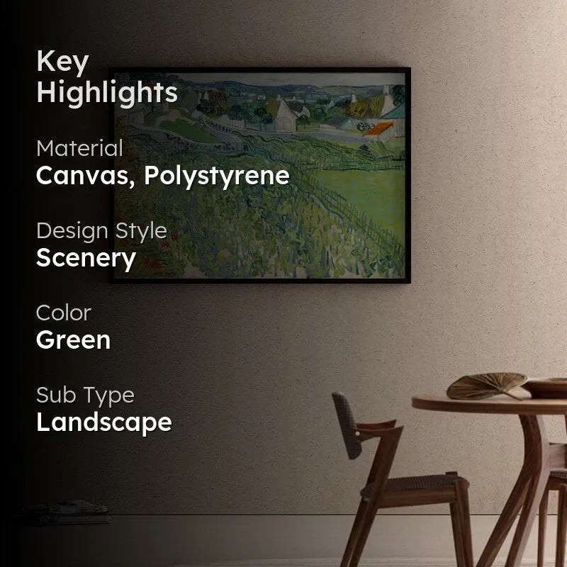 Vineyards At Auvers By Vincent Van Gogh - Black Frame media 2