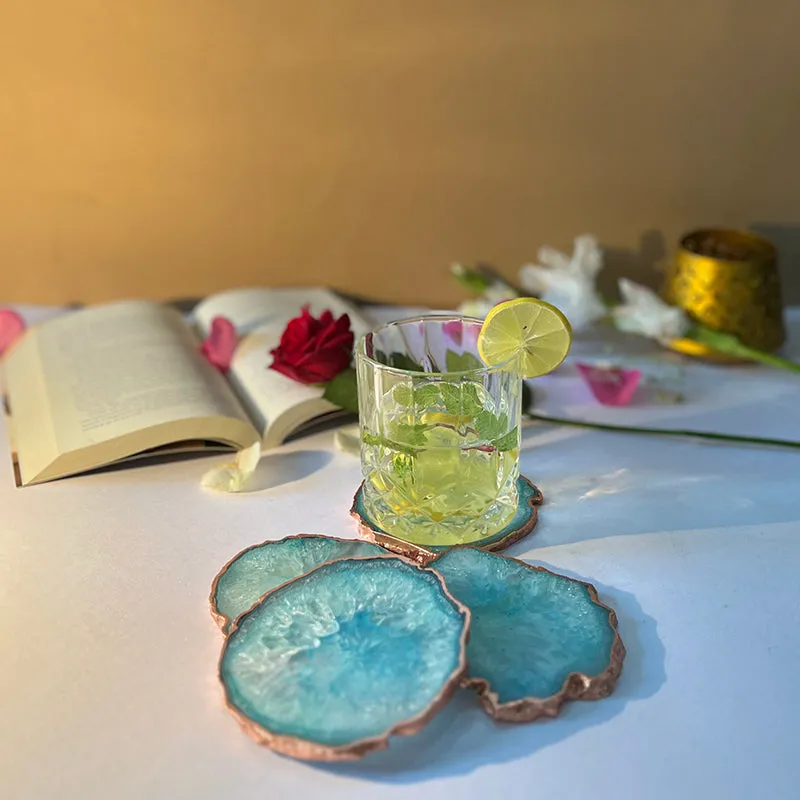 Verve Luxe Agate Coaster (Turquoise) - Set Of Four media 5