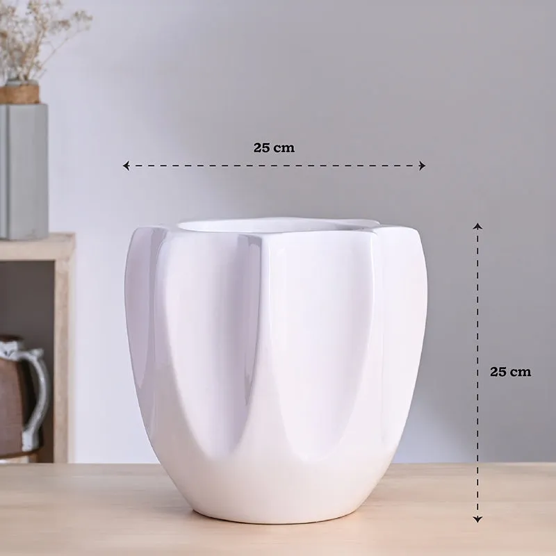 Ugaoo Pebble Pod Ceramic Planter - White media 8
