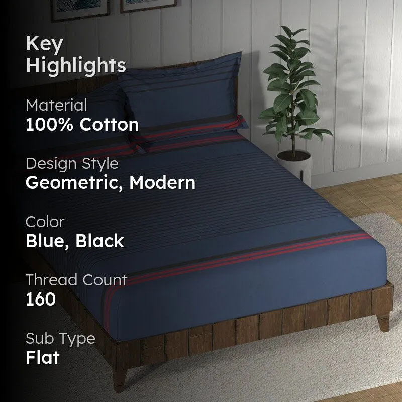Nautica Versailles Veil Geometric Cotton Bedsheet - 160 TC media 2