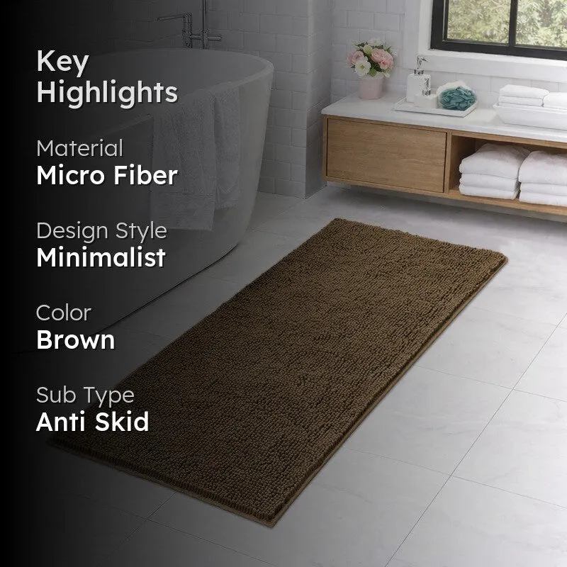 CalmCore Solid Microfiber Bath Mat - Brown media 2