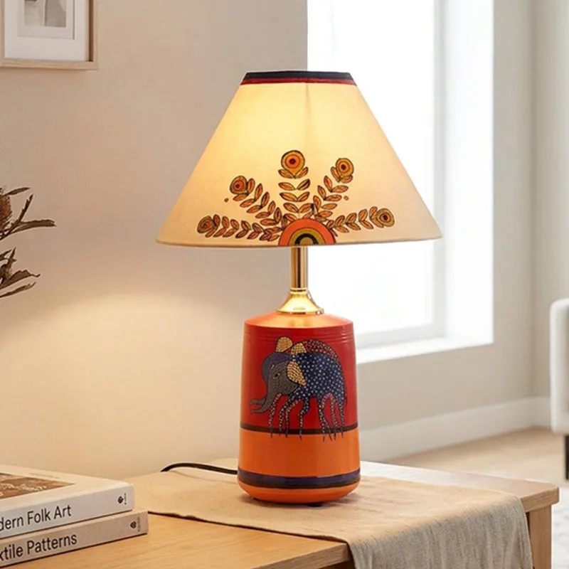 Indrarjun Terracotta Table Lamp - Multicolor media 8