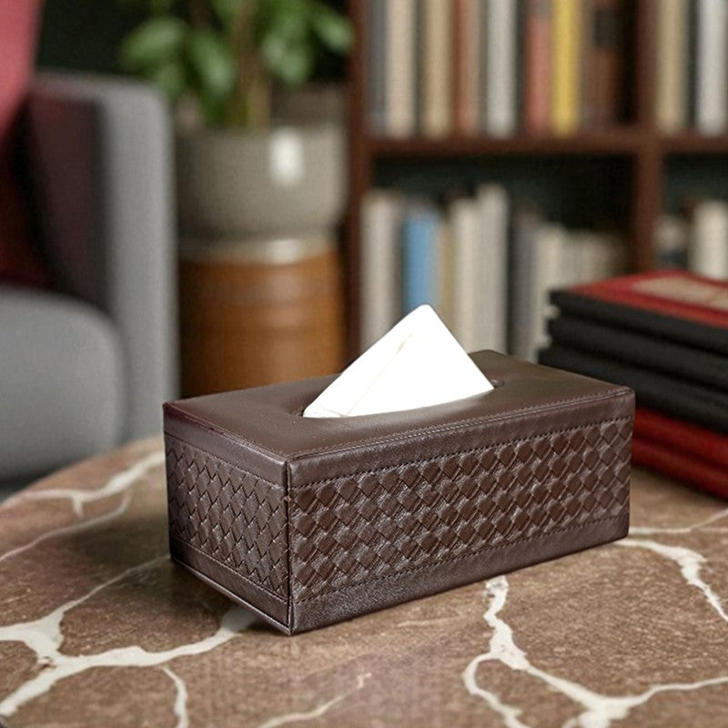 AarviDecor EdgeCraft Faux Leather Tissue Holder media 4