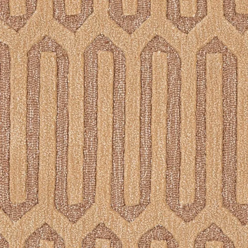 Diores Hand Tufted Geometric Wool & Nylon Carpet - Brown media 4