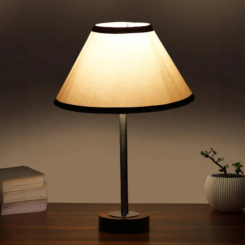 Cotin II Stripe Rodin Wooden Table Lamp - White,Silver,Brown media 1