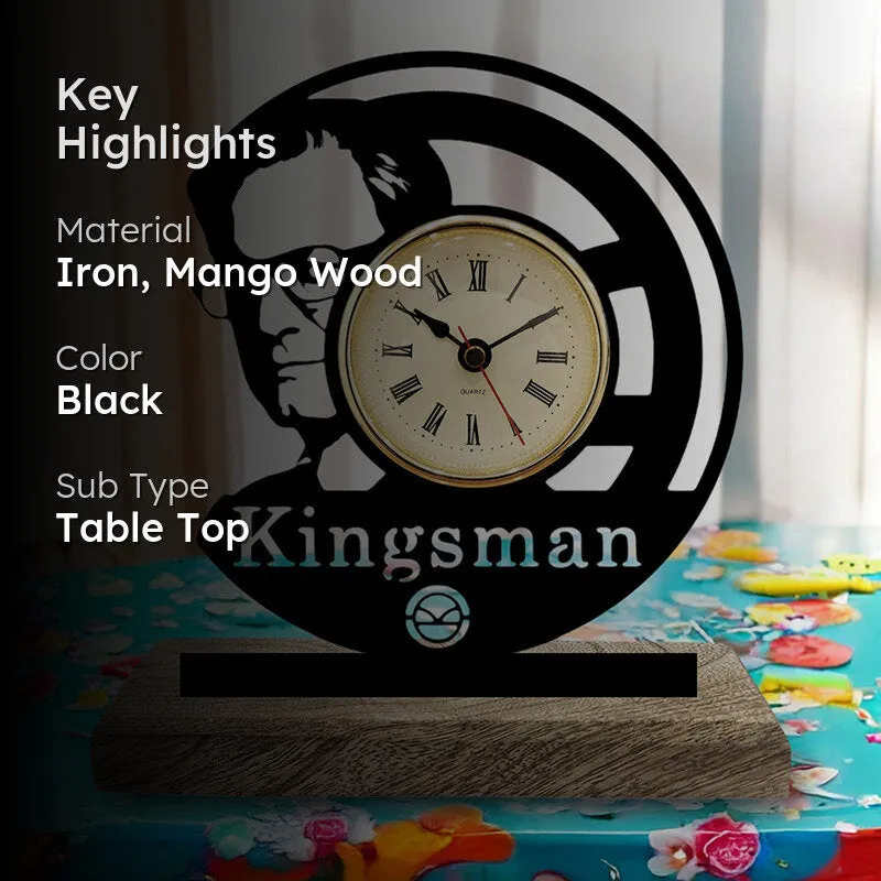 Kingsman Noir Analog Table Clock media 2