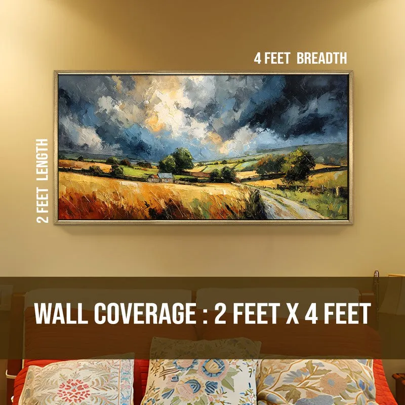 Golden Fields Canvas Wall Painting With Frame media 8