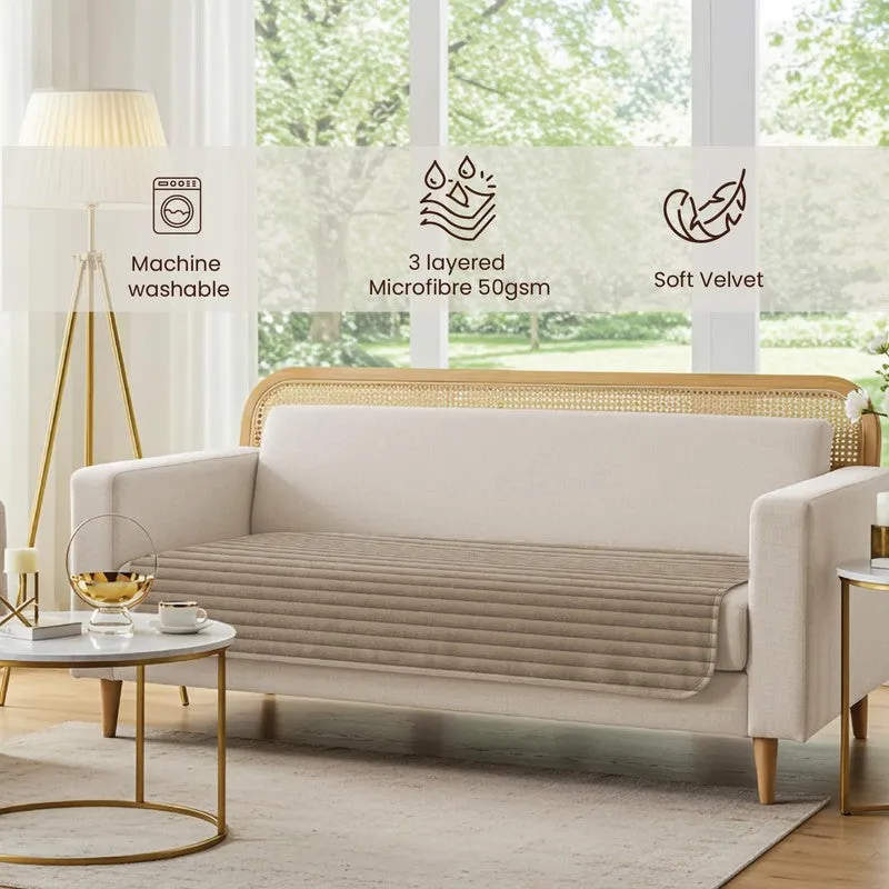 Urban Space Linear Quilted Sofa Cover - Brown media 7
