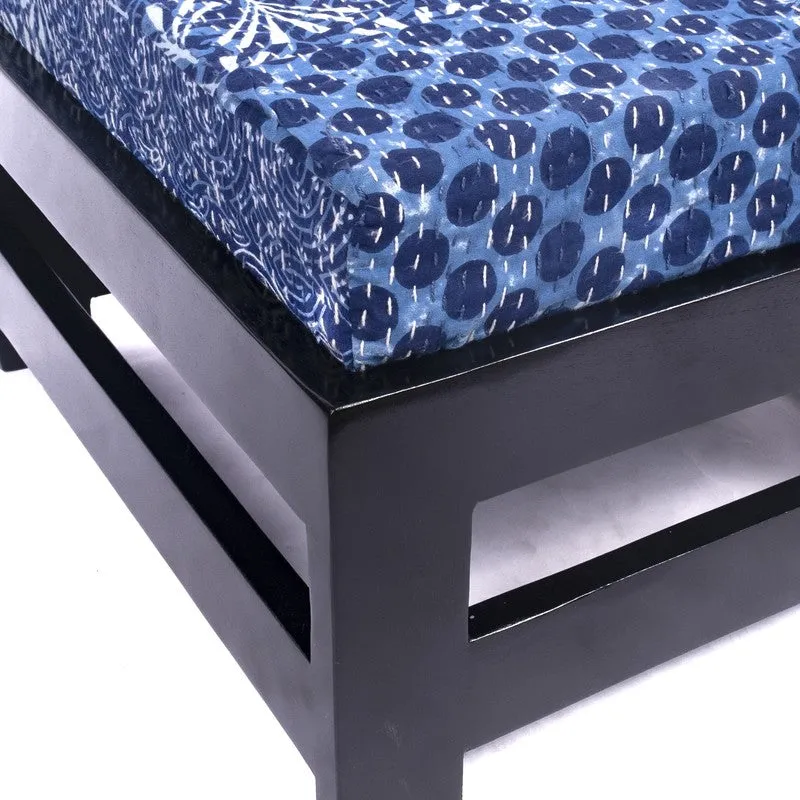 Mavro Sheesham Wooden Bench with Stool (Blue) - Two Piece Set media 5