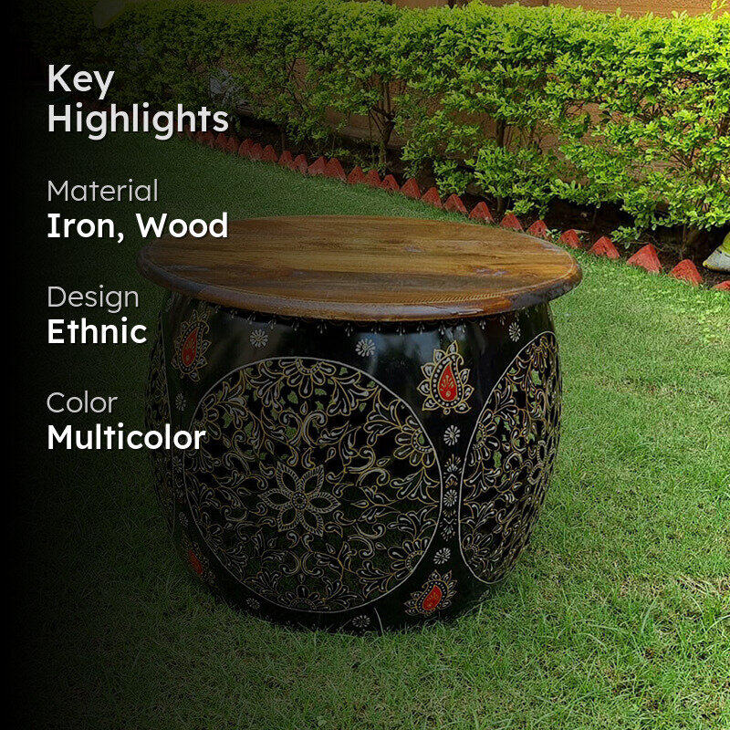 Indrani Iron & Wood Coffee Table media 2
