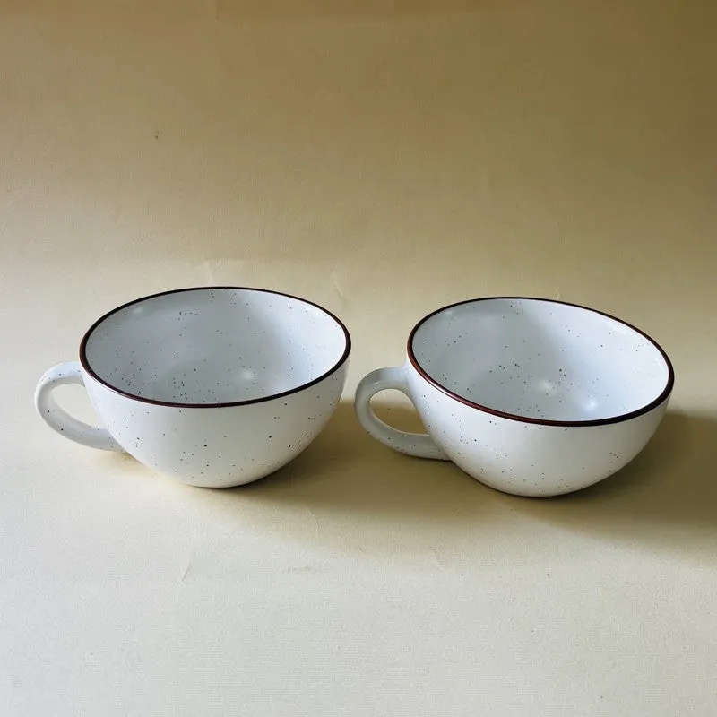 Ceramic Tea Cups (White,240 mL Each) - Set Of Two media 7