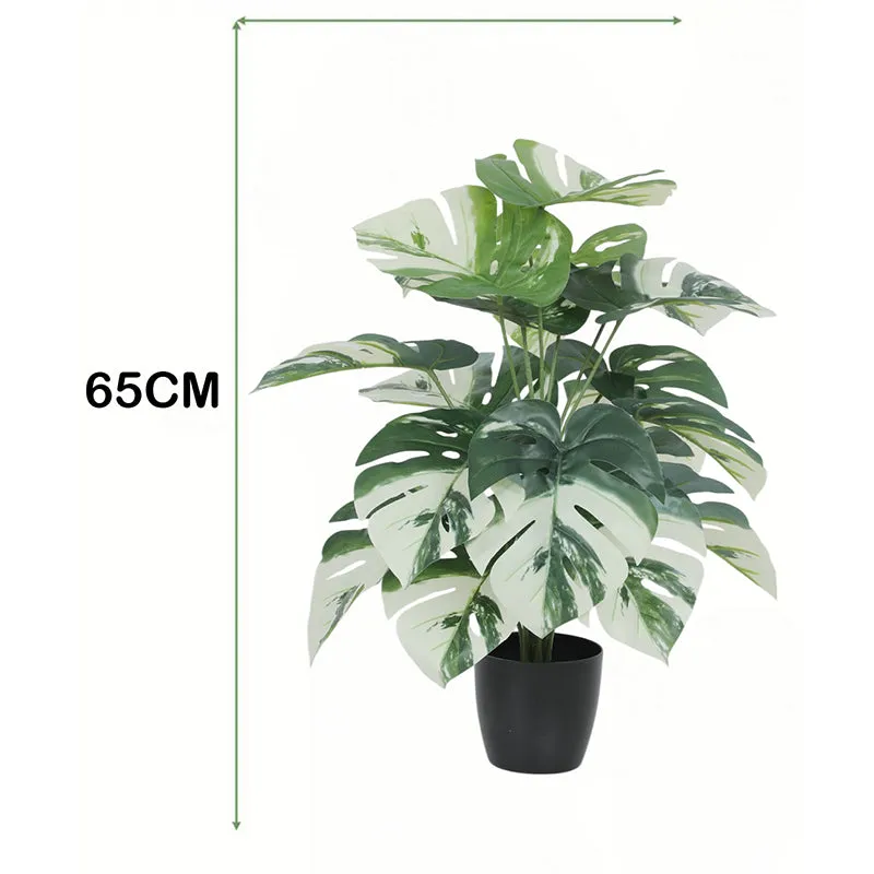 Leafvine Artificial Monstera Plant With Black Plastic Pot - 2.5 Feet media 6