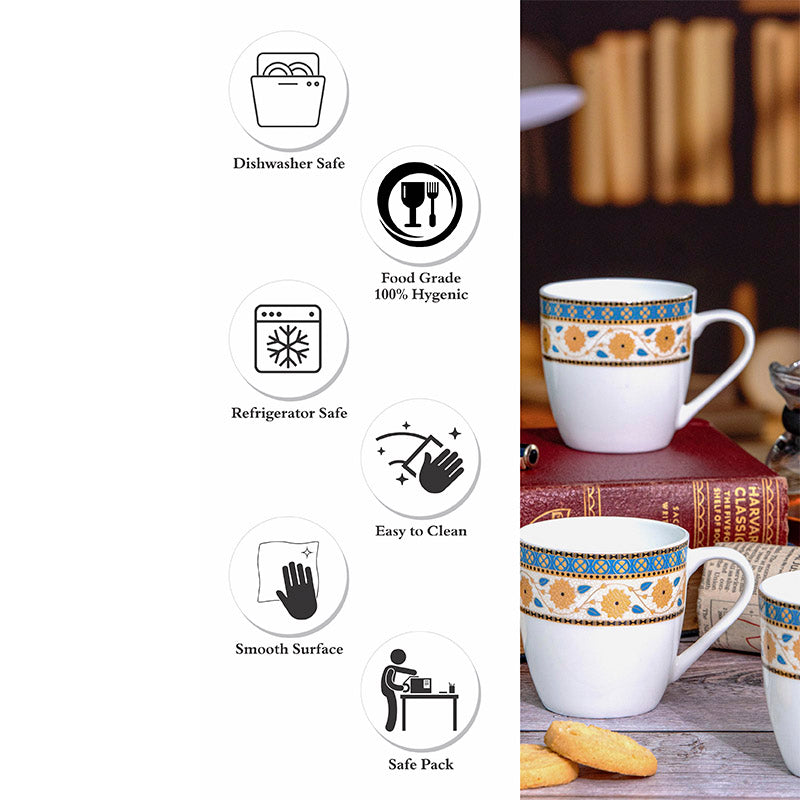 Sonaki Bida Floral Bone China Tea Cup (180 mL Each) - Set Of Six media 3