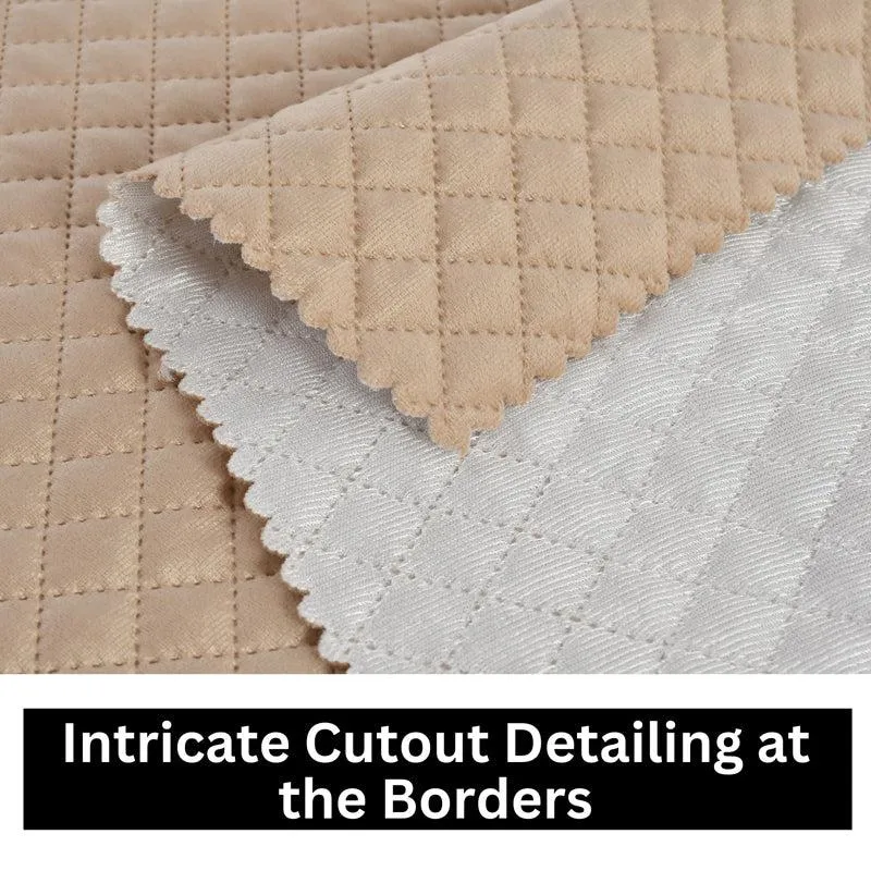 Osric Velvet Quilted Placemat (Beige) - Set Of Six media 4