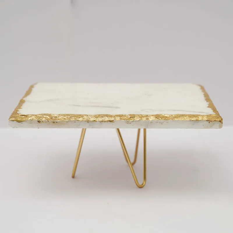 Levora Marble Cake Stand With Metal Base media 5