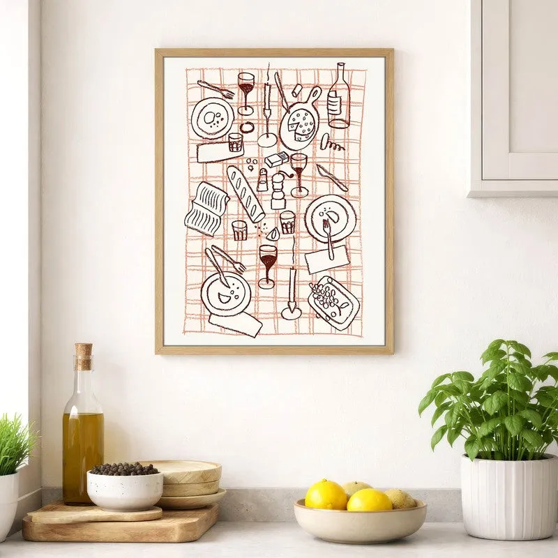 Bistro Bloom Archival Canvas Wall Art - Brown media 4