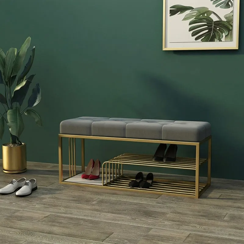 Stackable Metal Shoe Rack - Gold,Grey media 3