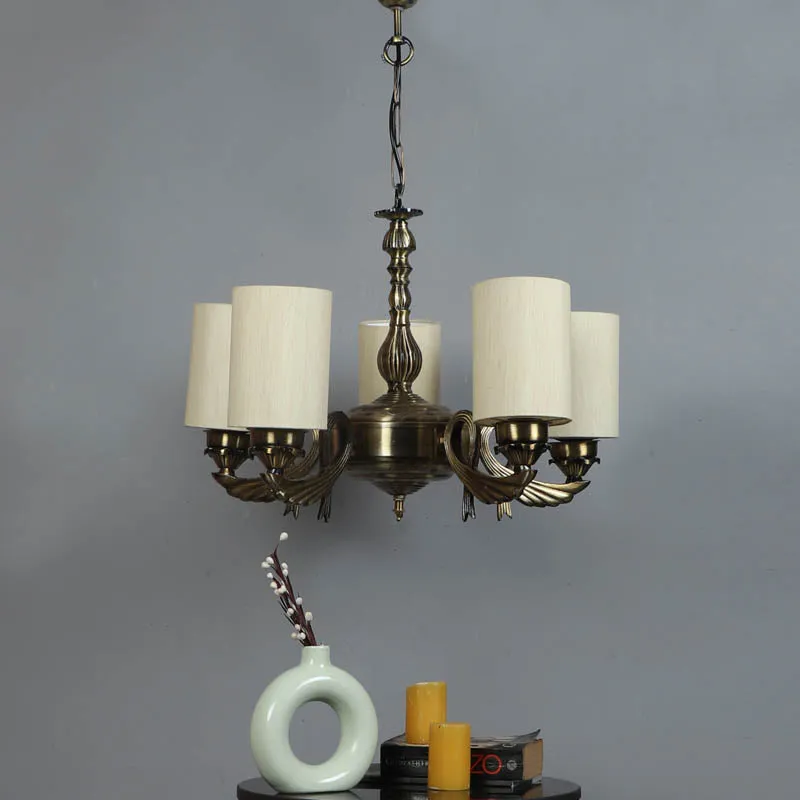 Enchanta Cylindrical Golden Antique Ceiling Lamp media 3