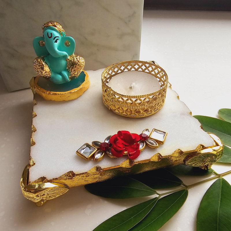 Ganesha Bless Marble Gift Box - Green