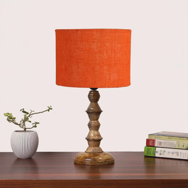Sienna I Timber Wooden Table Lamp - Orange,Brown media 3