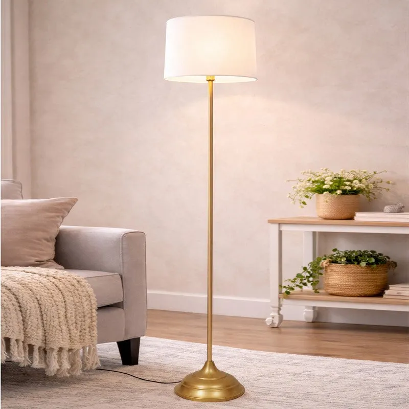 Classic Chic Antique Metal Floor Lamp - White media 1