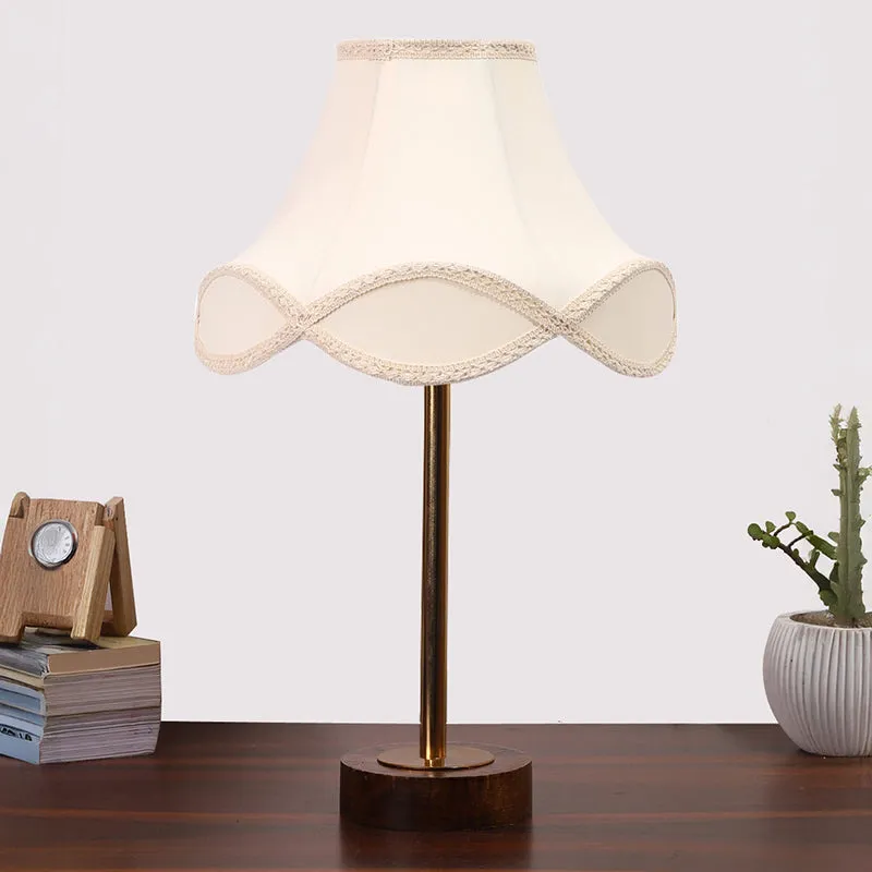 Valencia Arc Rodin Wooden Table Lamp - OffWhite,Gold,Brown media 3