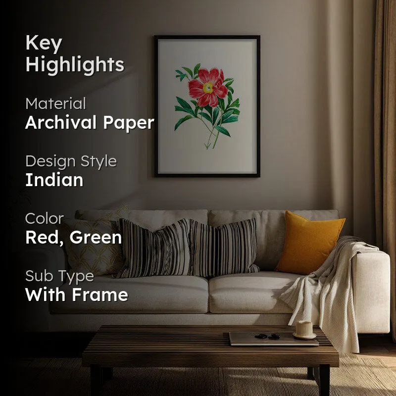 Fiery Bloom Archival Paper Wall Art With Frame media 2