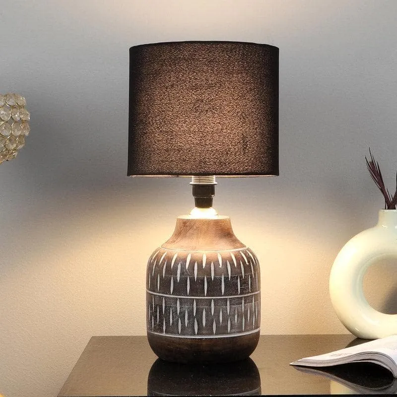 Bisara Dante Fabric Table Lamp - Black,Brown media 1