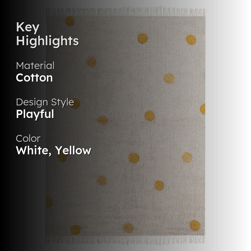Polka Dream Tufted Cotton Area Rug - Yellow media 2