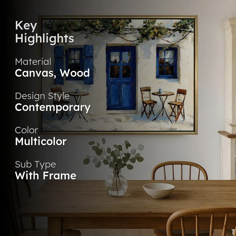 Azure Haven Canvas Wall Painting With Frame media 2